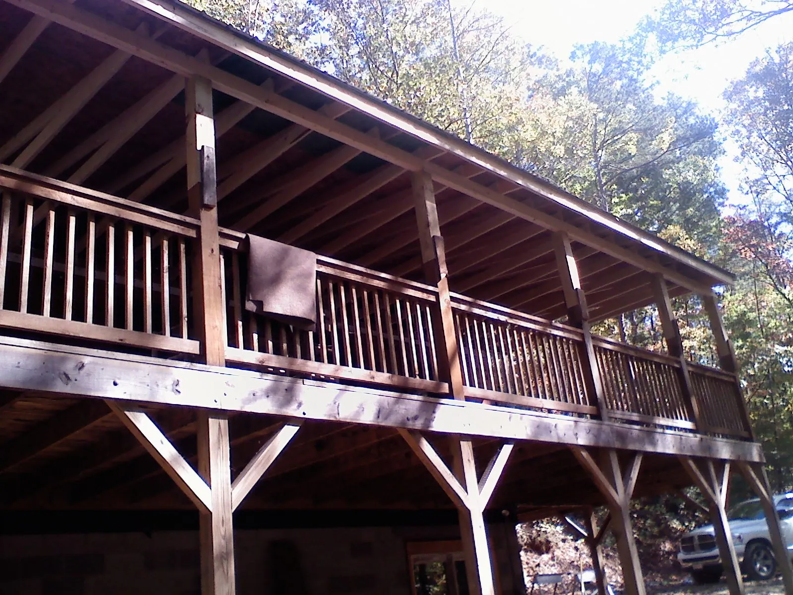 Timber framing under a new elevated porch and deck — Roof Leak Repair in Loreauville by Roofing Brothers